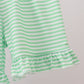 Purple witch applique stripe ruffle shorts set