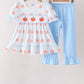 Blue Pumpkin Embroidery Ruffle Pants Set