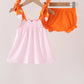 Pink Gingham Candy Corn Bloomer Set