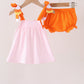 Pink Gingham Candy Corn Bloomer Set