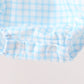 Blue Gingham Candy Corn Embroidery Bubble