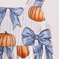 Blue Pumpkin Bow Bamboo Bubble
