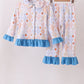 Blue Chicken Bow Bamboo Pajama Pants Set
