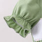 Sage Pumpkin Bow Embroidery Bloomer Set