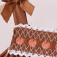 Brown Pumpkin Smocked Lace Shorts Set
