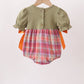 Camel Pumpkin Embroidery Ruffle Plaid Bubble