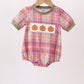 Camel Pumpkin Embroidery Plaid Bubble