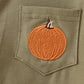 Camel Pumpkin Embroidery Button Down Shirt