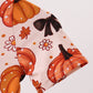 Orange Pumpkin Floral Bow Bamboo Romper