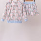 Blue Bow Lace Skorts Set