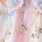 Pink Bow Floral Lace Skorts Set