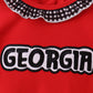 Red Georgia Embroidery Ruffle Dress