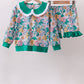 Green Floral Ruffle Shorts Set