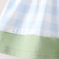 Blue Pumpkin Embroidery Gingham Bloomer set