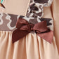 Camouflage duck embroidery ruffle dress
