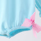 Blue bow french knot ruffle bubble