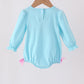Blue bow french knot ruffle bubble