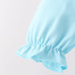Blue bow french knot plaid skorts set