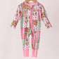 Pink Gingerbread Checkered Bamboo Romper