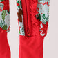 Red Floral Ruffle Zip Bamboo Romper
