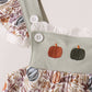 Pumpkin Embroidery Lace Ruffle pants set