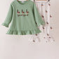 Green Duck guack guack Embroidery Ruffle Pants Set