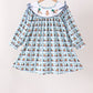 Blue mallard duck embroidery dress