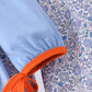 Blue pumpkin applique ruffle pants set