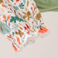 Fall pumpkin embroidery leaves bloomer set
