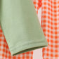 Sage pumpkin embroidery gingham pants set