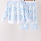 Blue floral print mom&me pants set