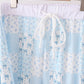 Blue floral bow checkered mom&me pants set