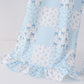 Blue floral bow checkered mom&me pants set