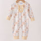 Khaki farm checkered romper