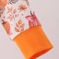 Orange Pumpkin Print Ruffle Romper