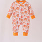Orange Pumpkin Print Romper
