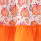 Orange Pumpkin Print Ruffle Dress