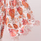 Orange Pumpkin Print Smocked Mom Dress