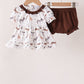 Brown zoo animal ruffle bloomer set