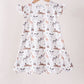 Brown zoo animal ruffle dress