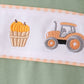 Green farm embroidery romper