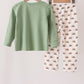 Green farm embroidery pants set