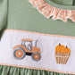 Green farm embroidery ruffle pants set
