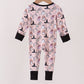 Pink Spooky embroidery bamboo ruffle romper