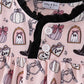 Pink Spooky print ruffle dress