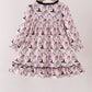 Pink Spooky print ruffle dress