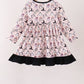 Pink Spooky print ruffle dress