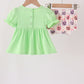 Green Jack-O-Lantern embroidery ruffle bloomer set
