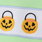 Green Jack-O-Lantern embroidery top