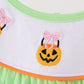 Green Jack-O-Lantern embroidery dress